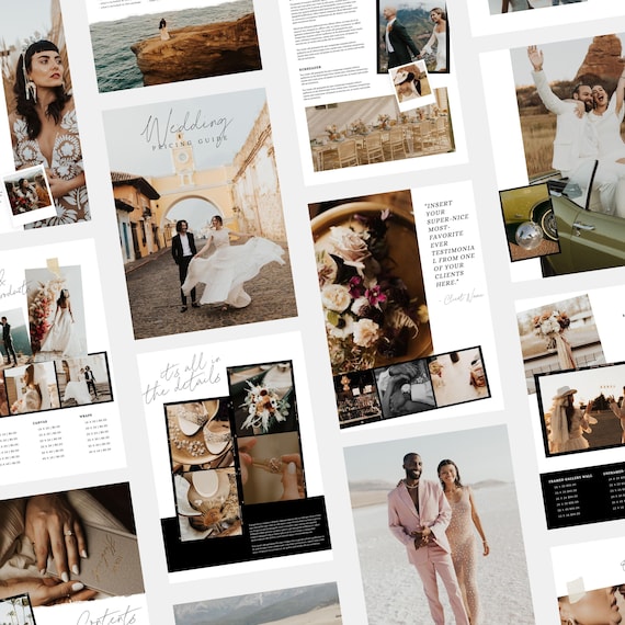 Willa | CANVA Photography Pricing Guide Wedding Magazine Template Pricing Brochure Photographer Client Guide Editable Booklet PG007