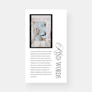 May include: A pair of white satin bridal shoes with delicate straps and a small bow on the toe. The shoes are displayed on a white surface with a floral background. The text "KIND WORDS" is written in a decorative font on the right side of the image.