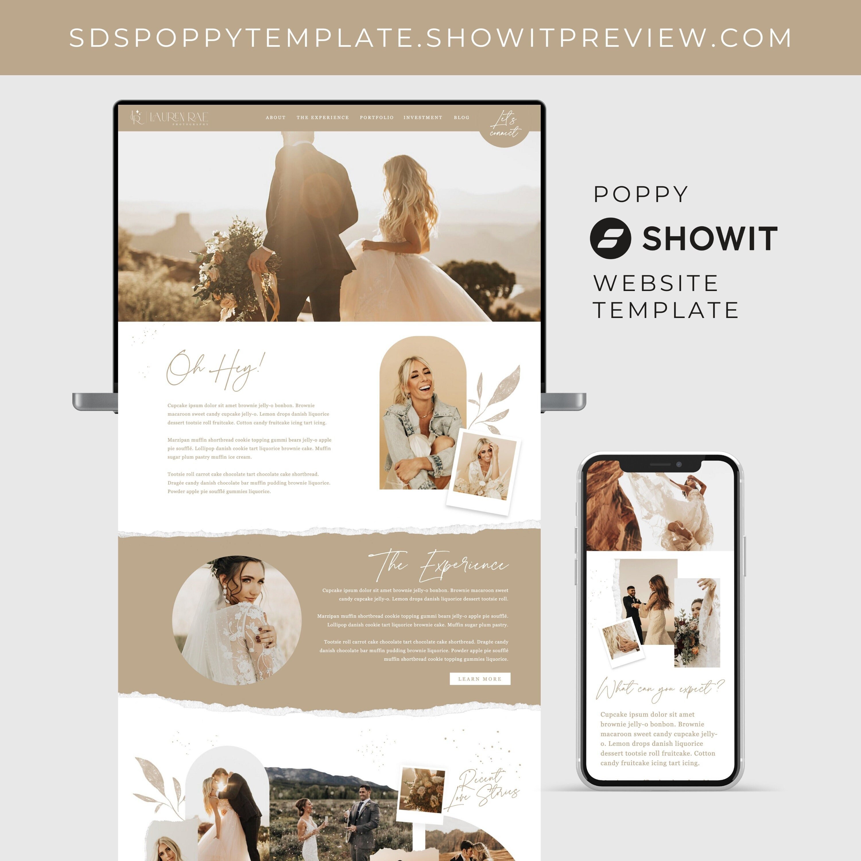 Poppy SHOWIT Website Template Photographer Website Template - Etsy Denmark