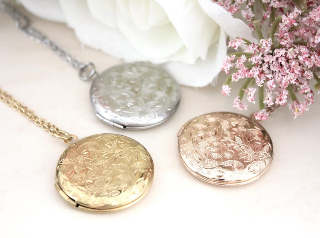 Girls Graduation Gift, Rose Gold Floral Locket With Inscription, Floral ...
