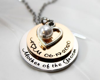 mother of the groom necklace, personalized mother of the groom necklace, mother of the groom gift, mother of the groom date necklace