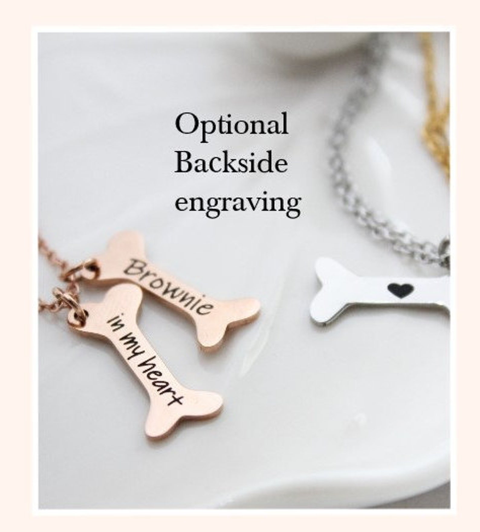 Dog Name Necklace Dog Bone Name Necklace Personalized Dog Etsy