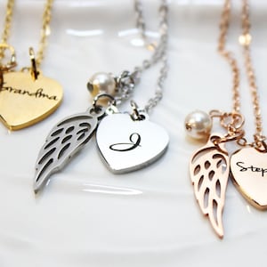 miscarriage necklace, miscarriage name necklace, miscarriage angel wing necklace, miscarriage gift, miscarriage jewelry, miscarriage gift