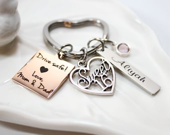 Sweet sixteen keychain, personalized sweet sixteen keychain, sweet 16 keychain with name, sweet 16 gift, sweet 16 keychain name birthstone