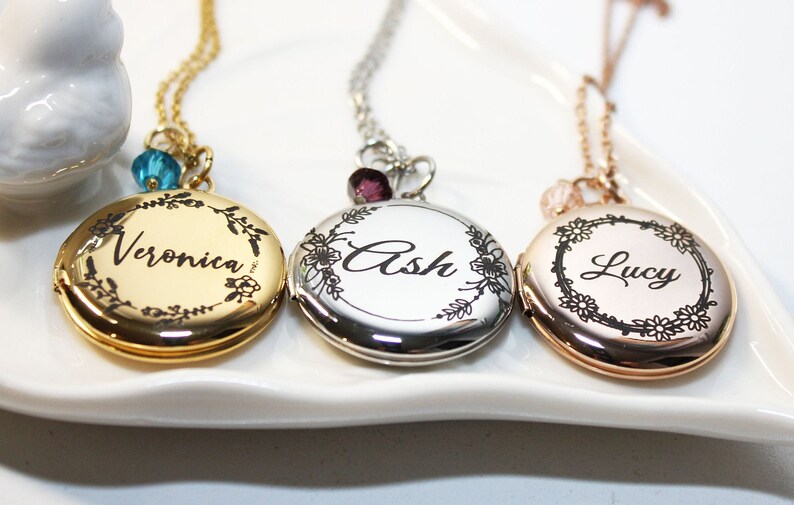 Flower Girl Locket Necklace Flower Girl Locket Personalized Etsy