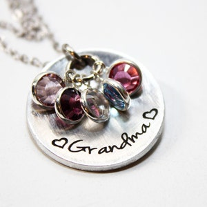 grandma necklace, grandma birthstone necklace, personalized grandma necklace, grandma jewelry, grandma gift, grandmother necklace, grandma