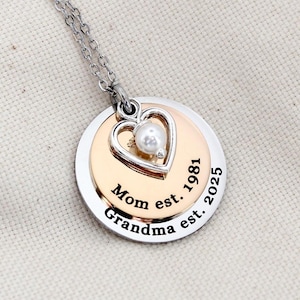 grandma necklace, grandma birthstone necklace, personalized grandma necklace, grandma jewelry, grandma gift, grandmother necklace, grandma