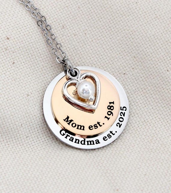 grandma necklace, grandma birthstone necklace, personalized grandma necklace, grandma jewelry, grandma gift, grandmother necklace, grandma