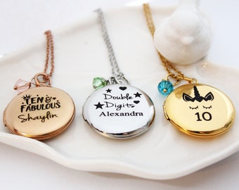 10th birthday necklace, personalized 10th necklace, 10th birthday name necklace, 10th birthday, 10th birthday gift, 10th name necklace, 10