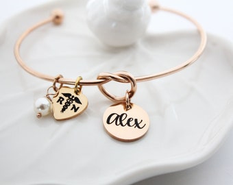 nurse bracelet, personalized nurse bracelet, nurse jewelry, nurse gift, nurse charm bracelet, nurse bangle, personalized nurse gift, nurse