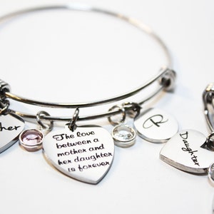 mother daughter bracelet, personalized mother daughter bracelets, mother daughter bangle, mother daughter gift,mother daughter bracelet set