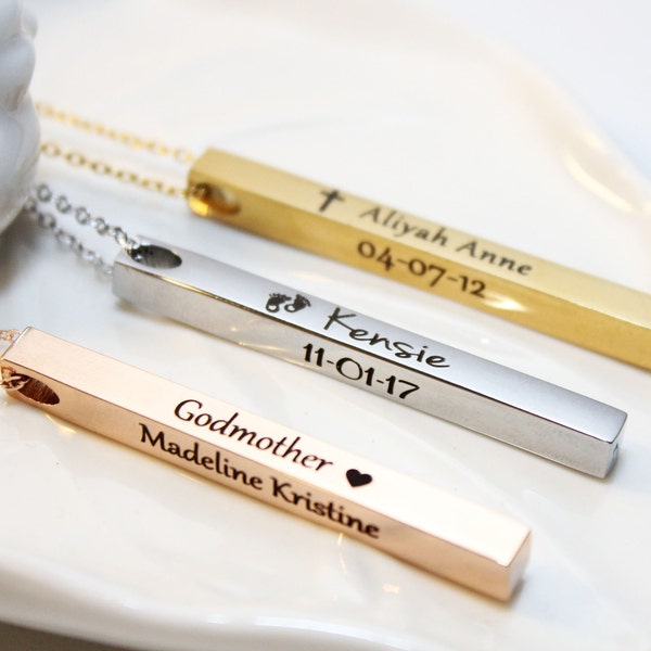 godmother necklace, godmother bar necklace, personalized godmother necklace, godmother gift, godmother jewelry, necklace for godmother
