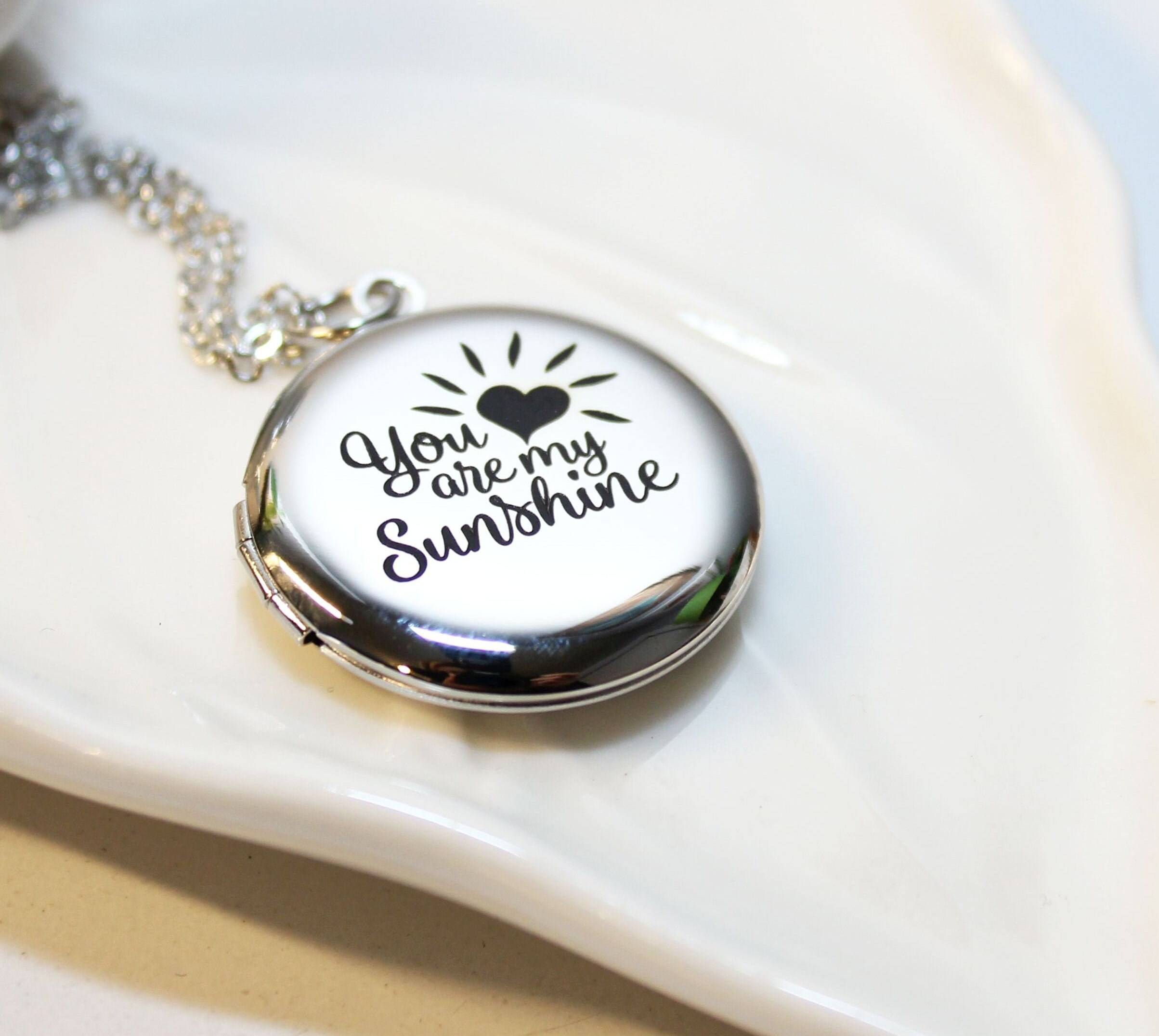 Custom You are My Sunshine Medium Necklace SOLID main image 0