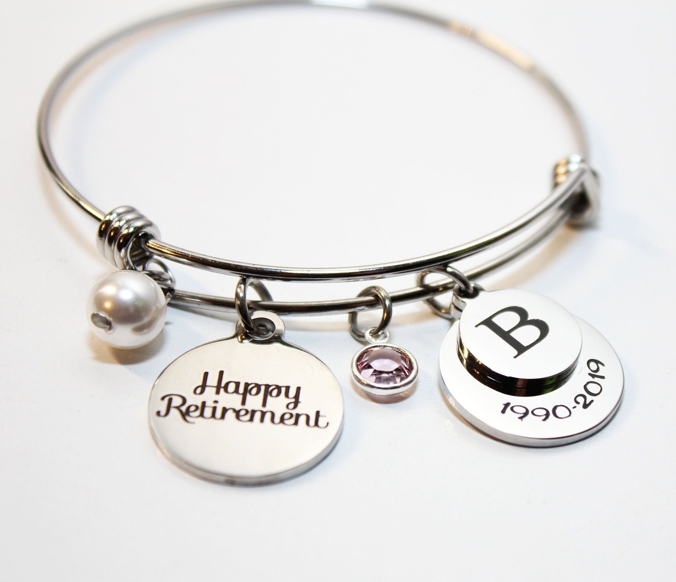 retirement bracelet personalized retirement bracelet Etsy