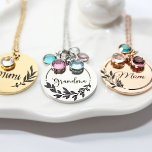 godmother necklace with birthstones, godmother gift with name, godmother jewelry, gift from godchild, godchild birthstone necklace