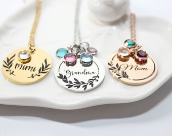 mothers day jewelry, mothers day necklace, mothers gift, personalized mothers gift, customized mothers necklace, mothers birthstone necklace