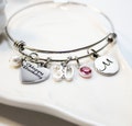 birthday 30th bangle, 30th birthday bracelet, 30th birthday jewelry, 30th birthday gift, initial 30th birthday bracelet, 30th birthday