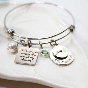 mother of the groom bracelet, personalized mother of the groom bracelet, mother of the groom gift, mom of groom bracelet, mother of groom image 2