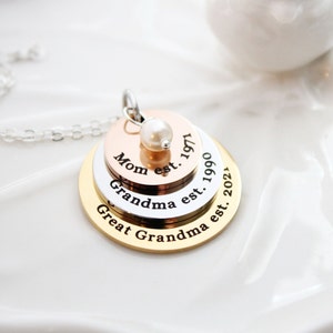 Grandma Necklace, Grandma Birthstone Necklace, Personalized