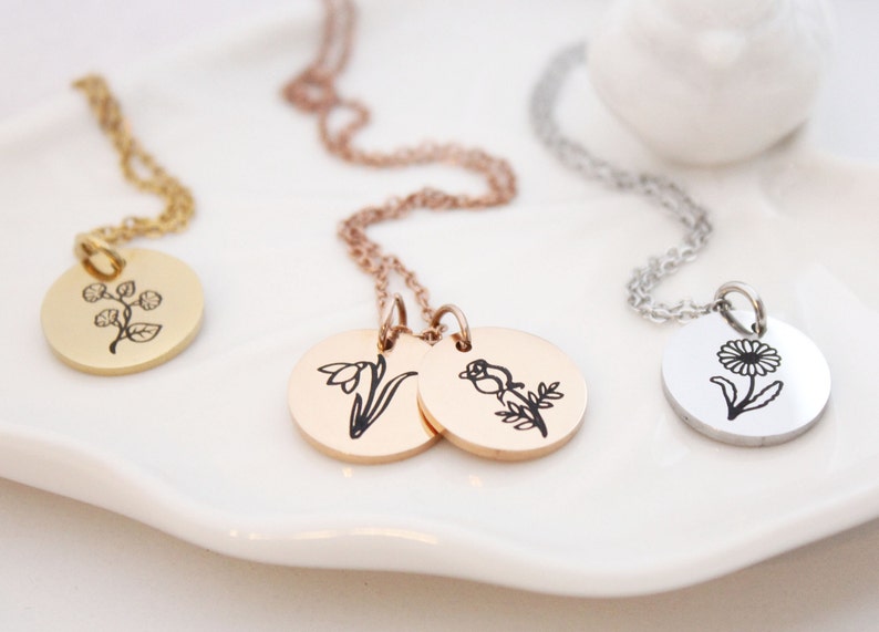 January birth flower necklace January necklace January Etsy