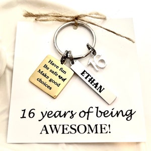 16e anniversaire, 16 anniversaires garçons, porte-clés 16 garçons, 16 ans cadeau d'anniversaire pour garçon, 16 ans de cadeau pour garçons, 16e anniversaire de garçons, 16 ans d'anniversaire de garçons