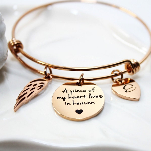 miscarriage bracelet, miscarriage bangle, miscarriage jewelry, miscarriage remembrance bracelet, miscarriage bracelet with name rose gold