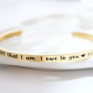all that I am I owe to you cuff bracelet, all that I am I owe to you bracelet, all that I am I owe to you gold bracelet, all that I am