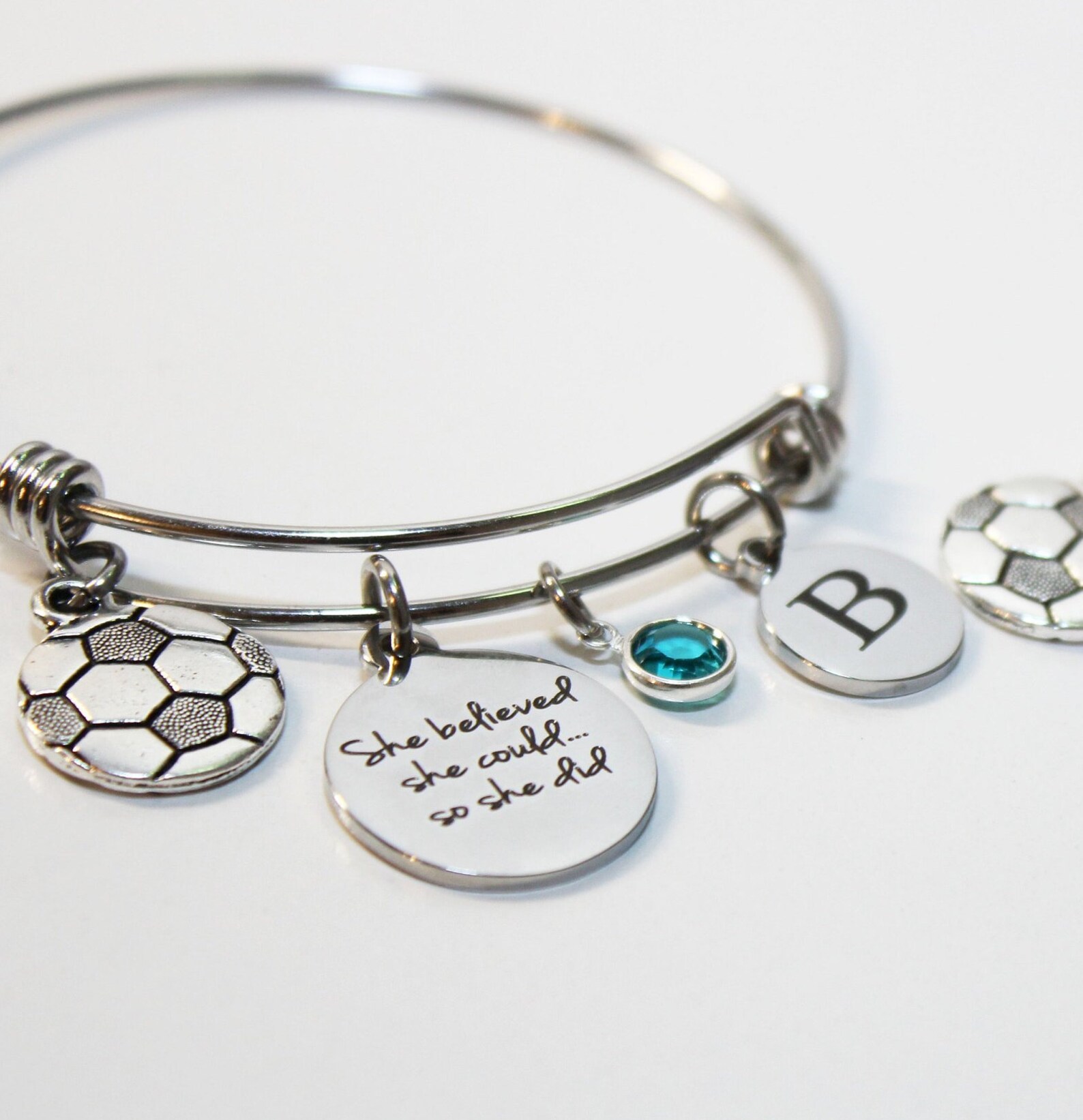 Soccer bracelet personalized soccer bracelet soccer bangle Etsy