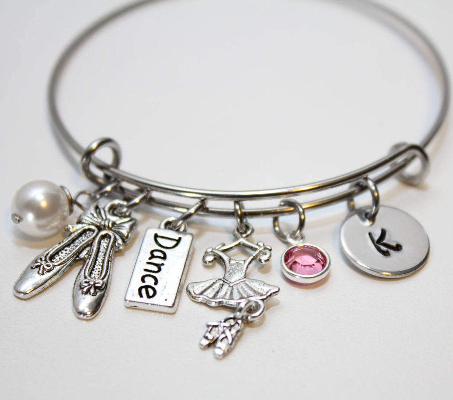 Ballet Charm Bracelet, Dance Charm Bracelet, Initial Ballet Bracelet ...