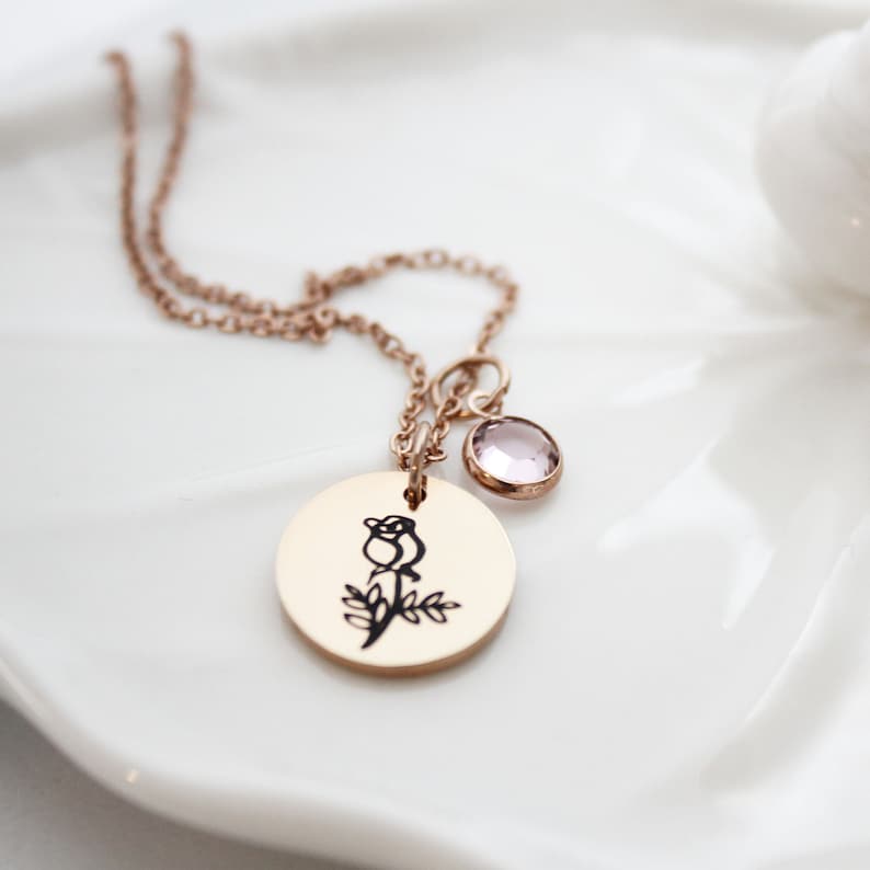 January birth flower necklace January necklace January Etsy