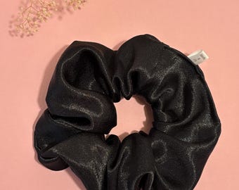 Black Satin Scrunchie | Silky Hair Tie