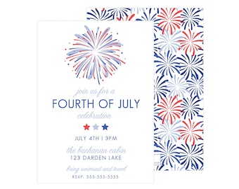 EDITABLE 4th of July Invitation, Printable 4th of July Invitation Template, 4th of July Invitation Printable, Editable Instant Download