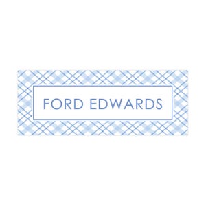Personalized Name Labels for Kids | 1&quot;x2.625&quot; Stickers | Water Resistant Labels, Vinyl Labels | School Supply Labels | Pink Gingham