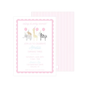 Printable Party Animals Invitation, Party Animals Invite, Party Animals Invitation Template, Girl Birthday Invitation | PRINTING AVAILABLE