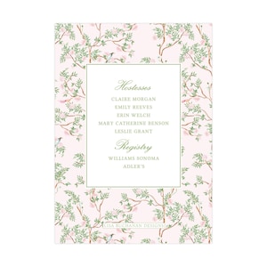 Printable Chinoiserie Bridal Luncheon Invitation, Grandmillennial Invitation, Chinoiserie Invitation Template | PRINTING AVAILABLE image 4
