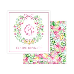 Afdrukbaar cadeaukaartje met bloemen, preppy bloemencadeaukaartje, sjabloon voor meisjes bloemencadeaukaartje, gepersonaliseerd visitekaartje | AFDRUKKEN BESCHIKBAAR