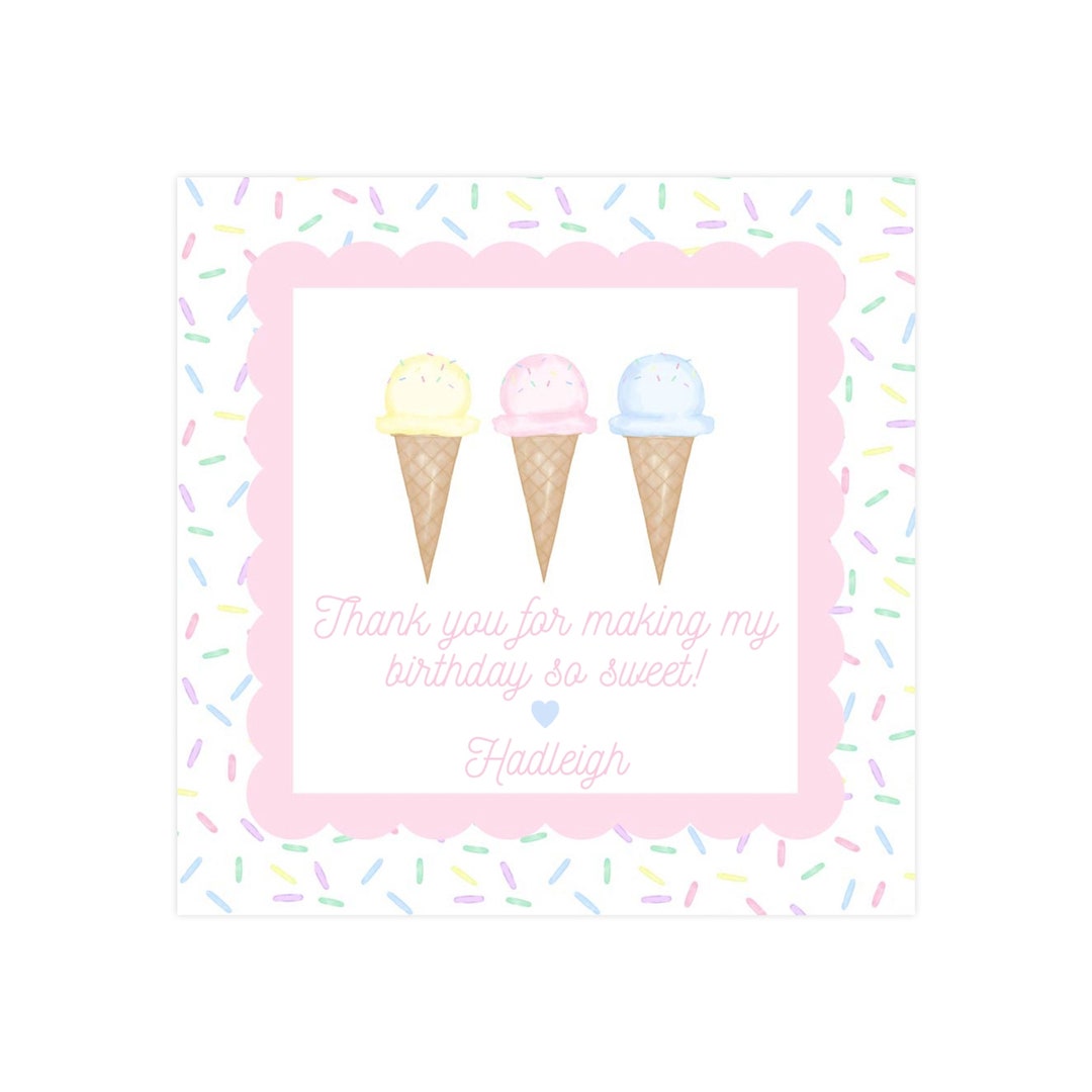 Editable Ice Cream Gift Tag, Printable End of Year Gift Tag, Ice Cream ...