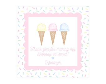Editable Ice Cream Gift Tag, Printable End Of Year Gift Tag, Ice Cream Gift Tag Template, Personalized, Editable Gift Tag
