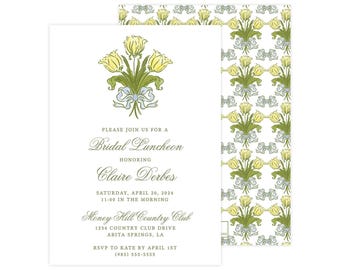 Printable Tulip Bridal Luncheon Invitation, Tulip Bridal Shower Invitation, Tulip Invitation Template, Tulip Flower | PRINTING AVAILABLE
