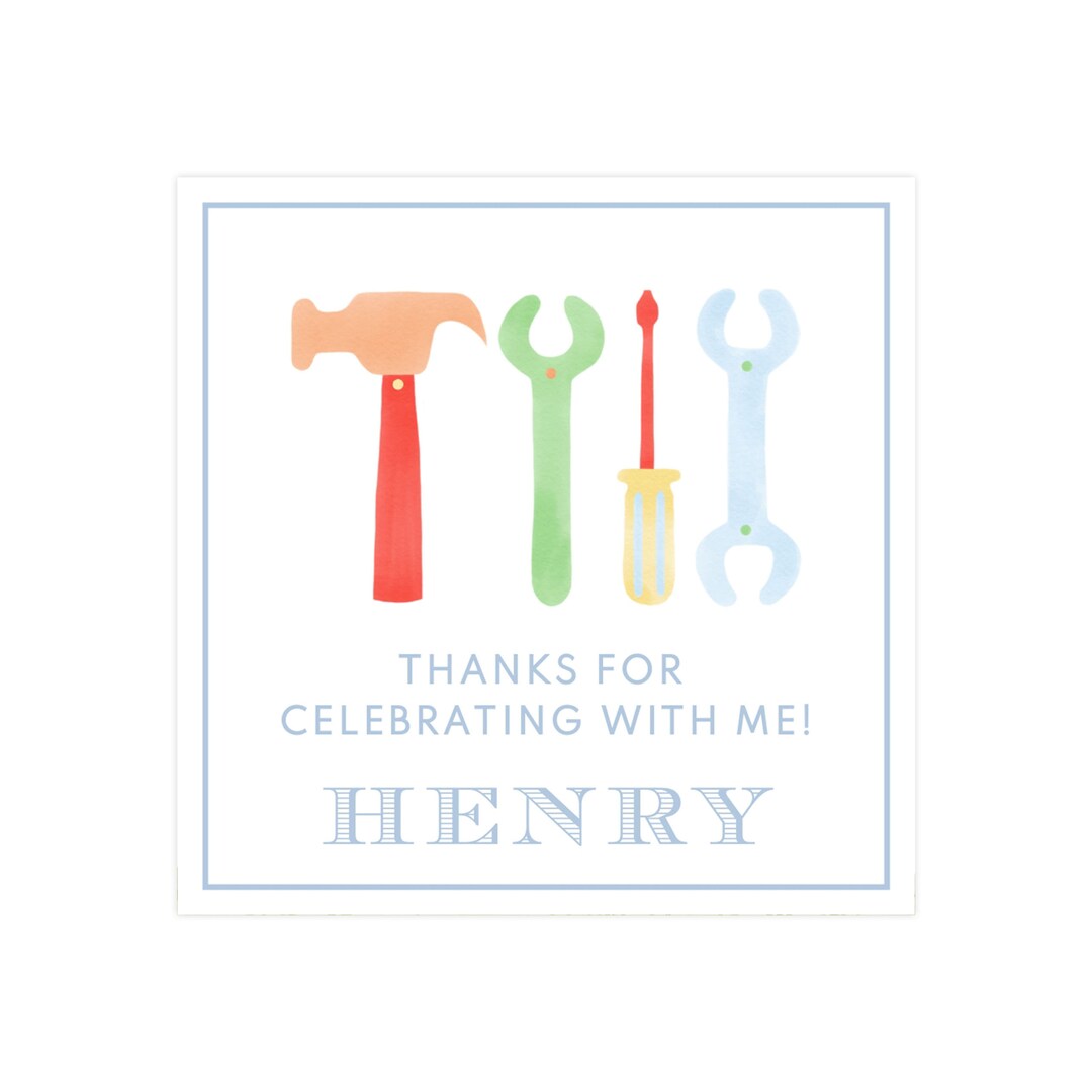 Editable Birthday Favor Tag, Printable Birthday Favor Tag, Tool ...