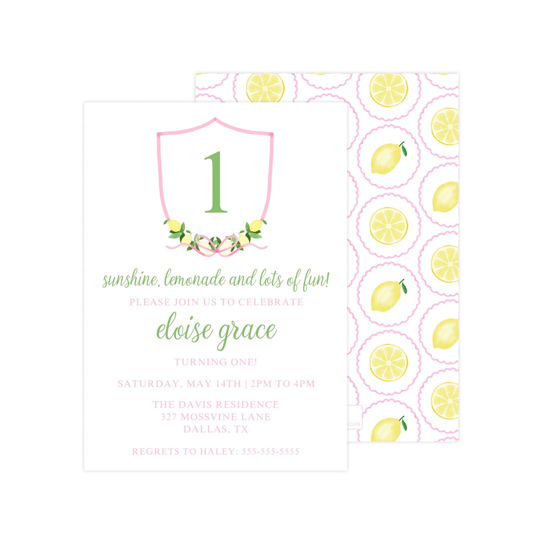 Editable Lemonade Birthday Invitation, Printable Lemonade Birthday ...