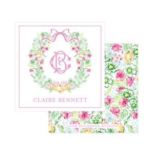Afdrukbaar cadeaukaartje met bloemen, preppy bloemencadeaukaartje, sjabloon voor meisjes bloemencadeaukaartje, gepersonaliseerd visitekaartje | AFDRUKKEN BESCHIKBAAR