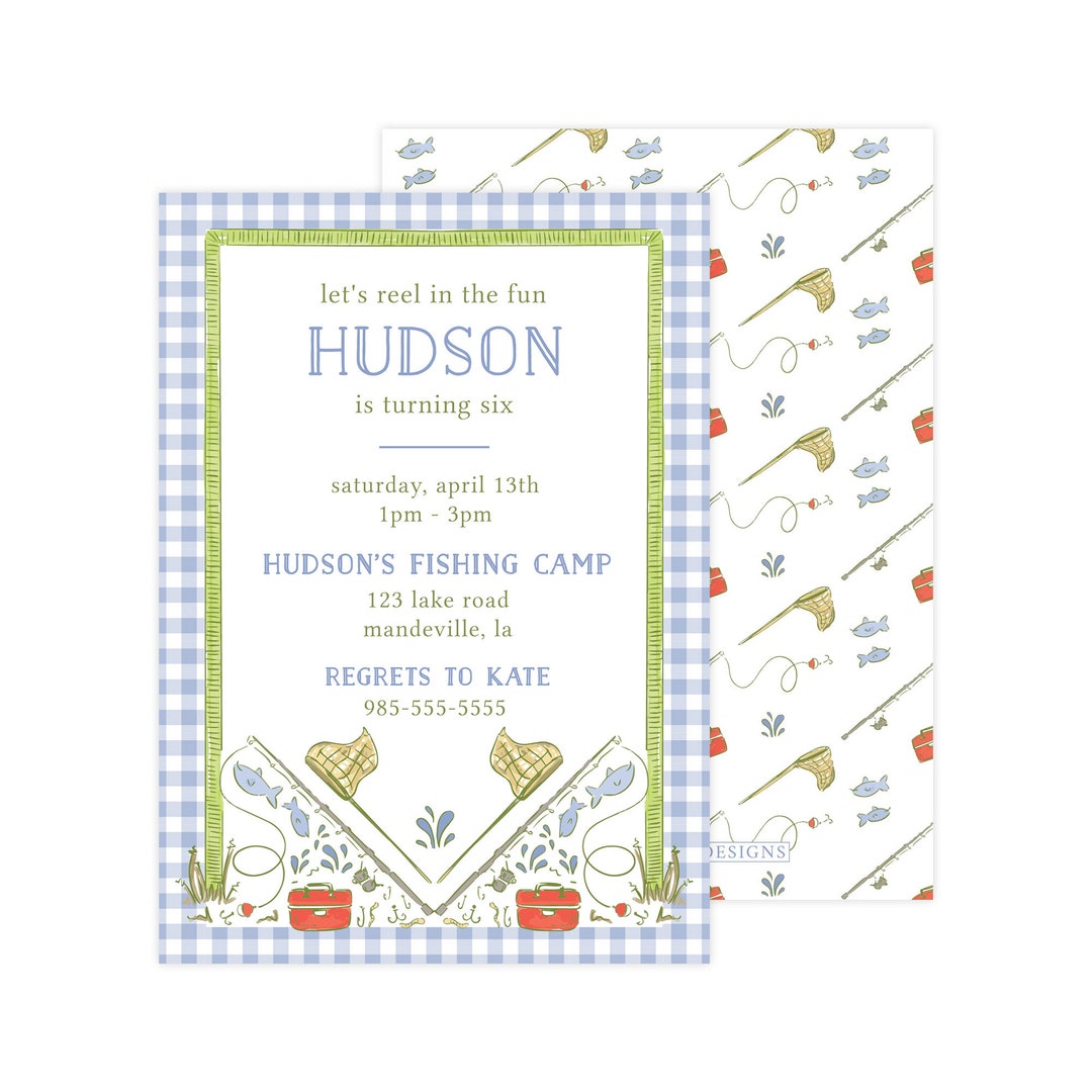 Fishing Birthday Invitation, Printable Fishing Invitation Template ...