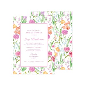 Printable Floral Bridal Shower Invitation, Floral Invite, Floral Digital Invitation, Watercolor Floral Invitation | PRINTING AVAILABLE image 1