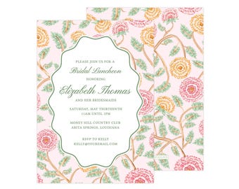 Printable Floral Bridal Luncheon Invitation, Floral Invite, Floral Digital Invitation, Floral Invitation, Spring Invite | PRINTING AVAILABLE