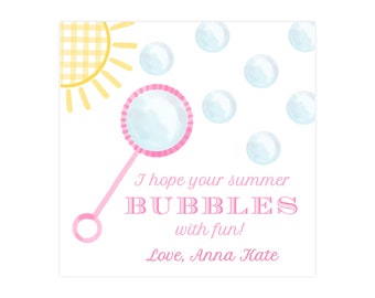 Editable Bubbles Gift Tag, End Of School Gift Tag, End Of School Printable Template, Personalized, Editable Gift Tag