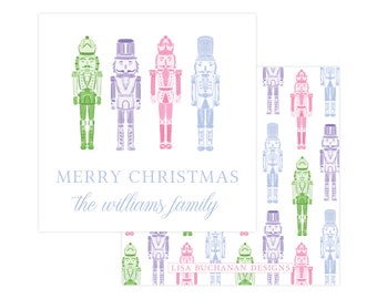 Christmas Nutcrackers Tag, Printable Holiday Gift Tag, Personalized Gift Tag Template, Chinoiserie Christmas Tag, Editable Christmas Tag