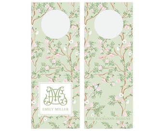 Personalized Wine Bottle Gift Tags, Hostess Gift, Gifting, Chinoiserie Gift Tag, Monogrammed Gift Tag