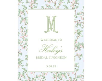 8x10 Chinoiserie Bridal Shower Sign, Chinoiserie Bridal Shower Welcome Sign, Baby Shower Sign, Wedding Sign, Grandmillennial Welcome Sign