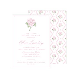 Printable Hydrangea Bridal Luncheon Invitation, Grandmillennial Invitation, Bridal Invitation Template, Hydrangea | PRINTING AVAILABLE